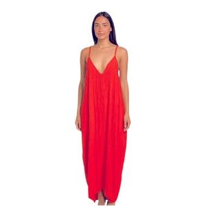Love Stitch Mila Red Weekend Oversized Maxi Cocoon Dress  – Size S/M (NWT)